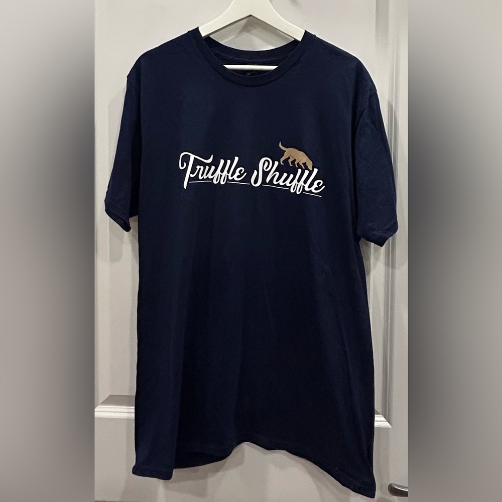 Hanes Nano T Truffle Shuffle Cute Funny Mens Dog T Shirt Navy Size XL